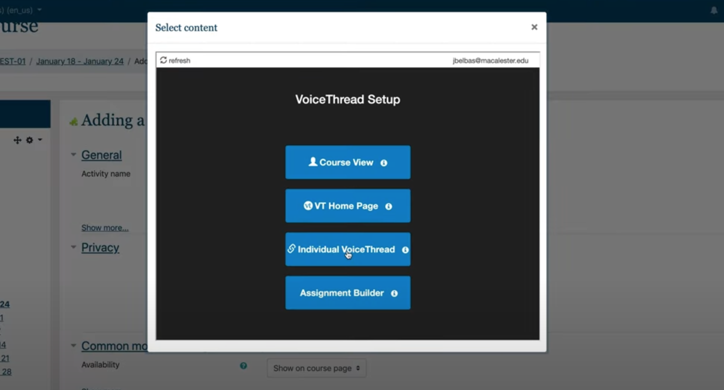 Splash page for video about adding a VoiceThread Link